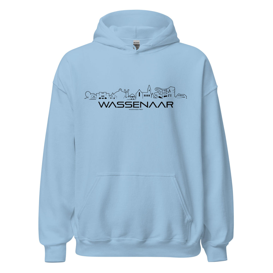 Hoodie Wassenaar Light Blue S houten cadeau decoratie relatiegeschenk van WoodWideCities