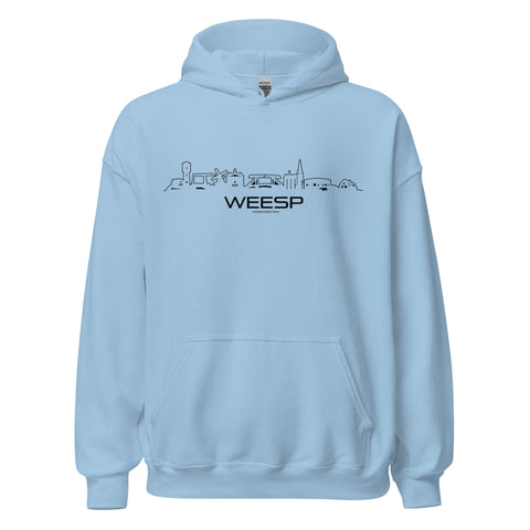Hoodie Weesp Light Blue S houten cadeau decoratie relatiegeschenk van WoodWideCities