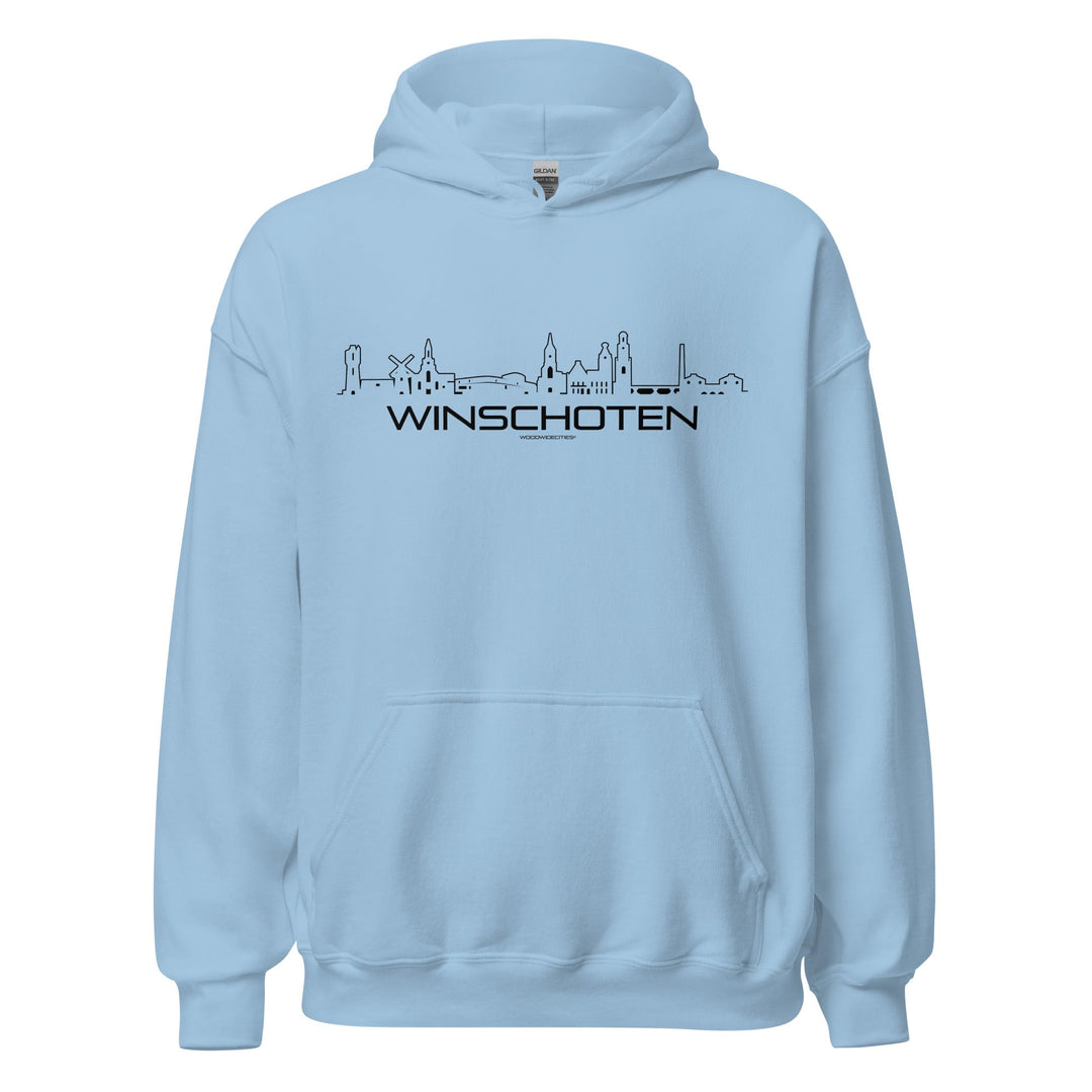 Hoodie Winschoten Light Blue S houten cadeau decoratie relatiegeschenk van WoodWideCities