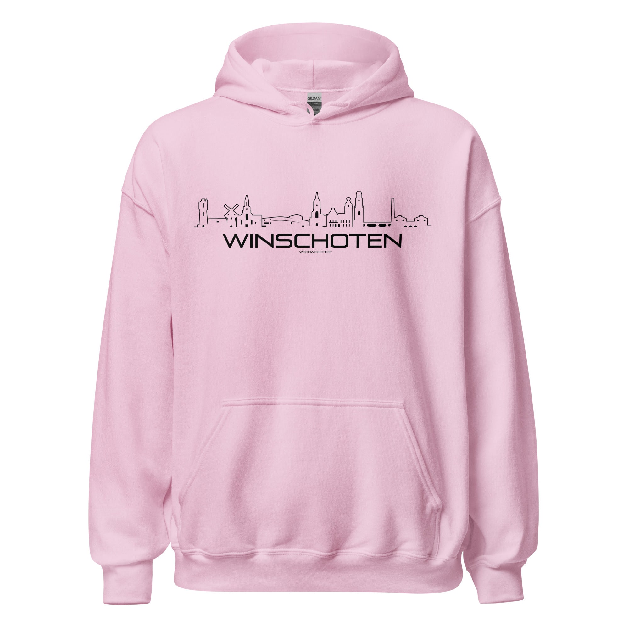 Hoodie Winschoten Light Pink S houten cadeau decoratie relatiegeschenk van WoodWideCities
