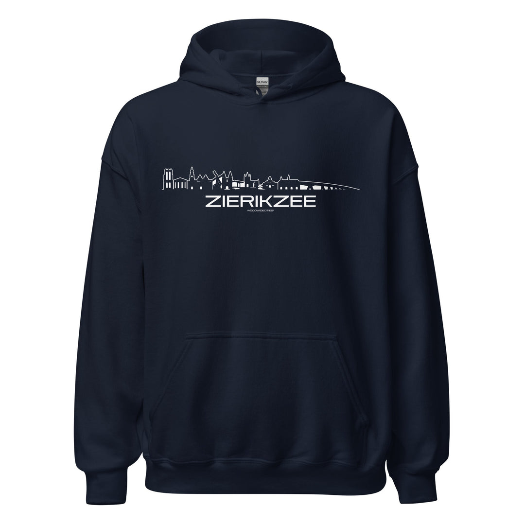 Hoodie Zierikzee Navy S houten cadeau decoratie relatiegeschenk van WoodWideCities