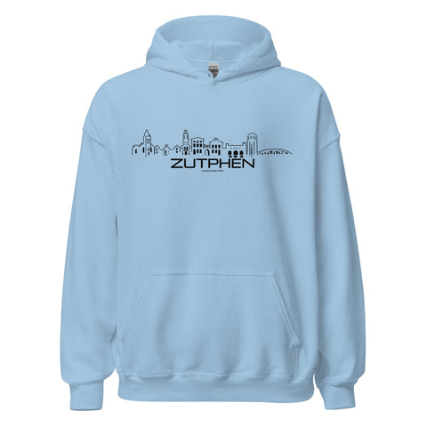 Hoodie Zutphen Light Blue S houten cadeau decoratie relatiegeschenk van WoodWideCities