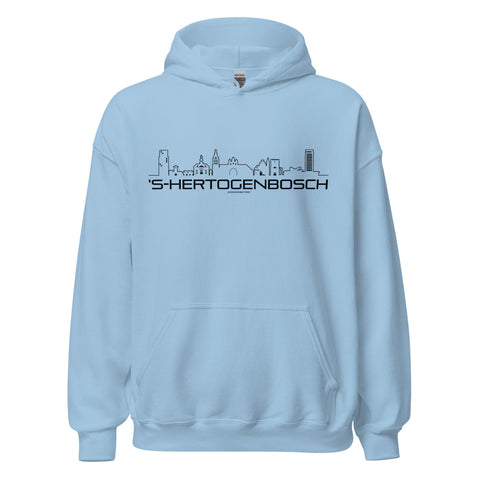 Hoodie 's-Hertogenbosch Light Blue S houten cadeau decoratie relatiegeschenk van WoodWideCities