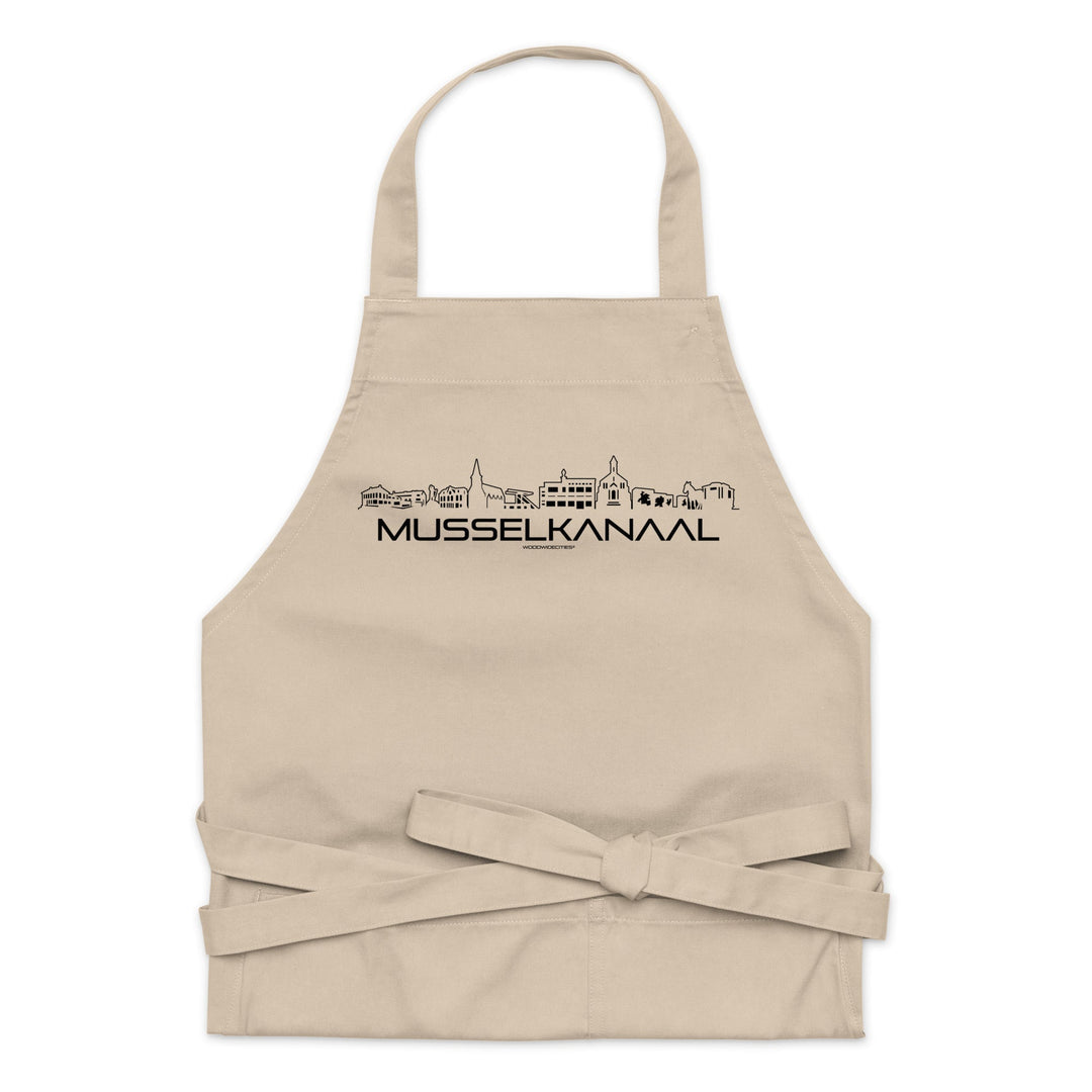 Keukenschort Eco Musselkanaal houten cadeau decoratie relatiegeschenk van WoodWideCities