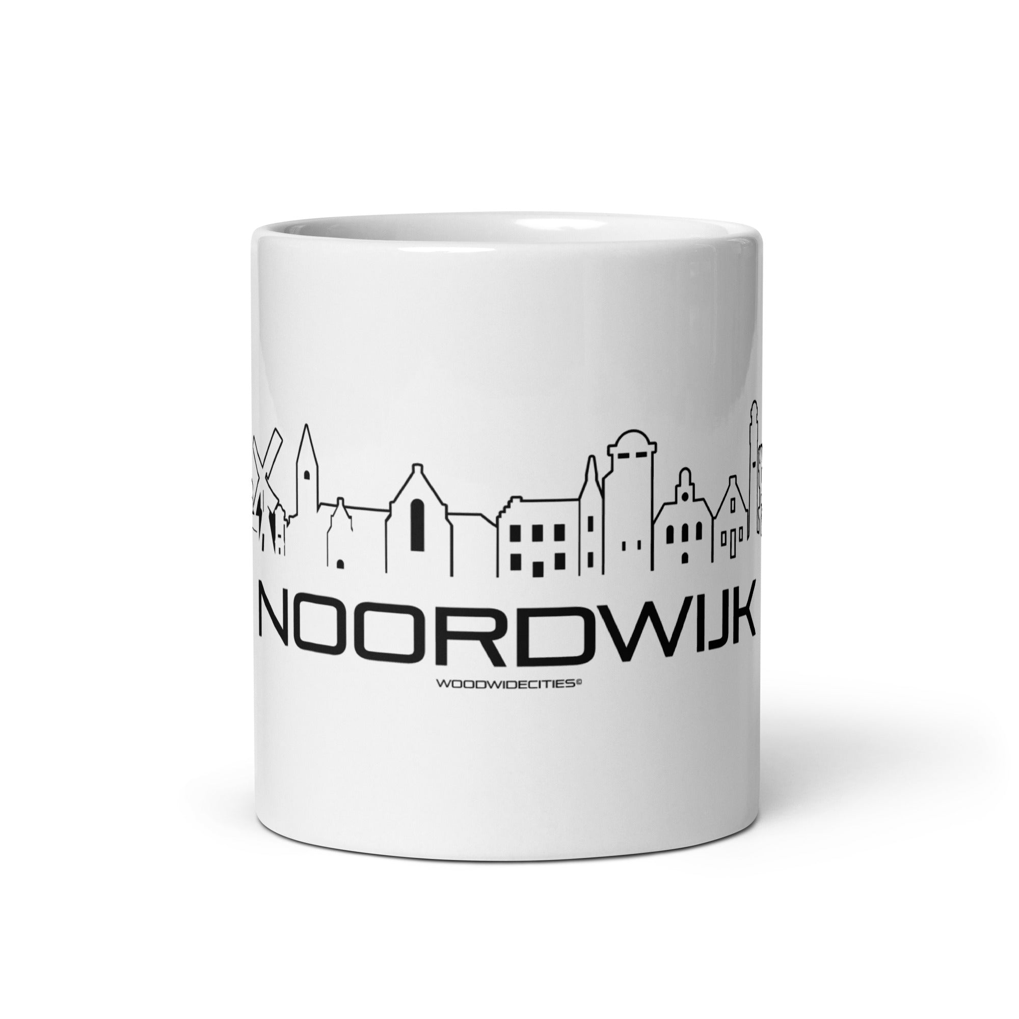 Mok Wit Noordwijk houten cadeau decoratie relatiegeschenk van WoodWideCities