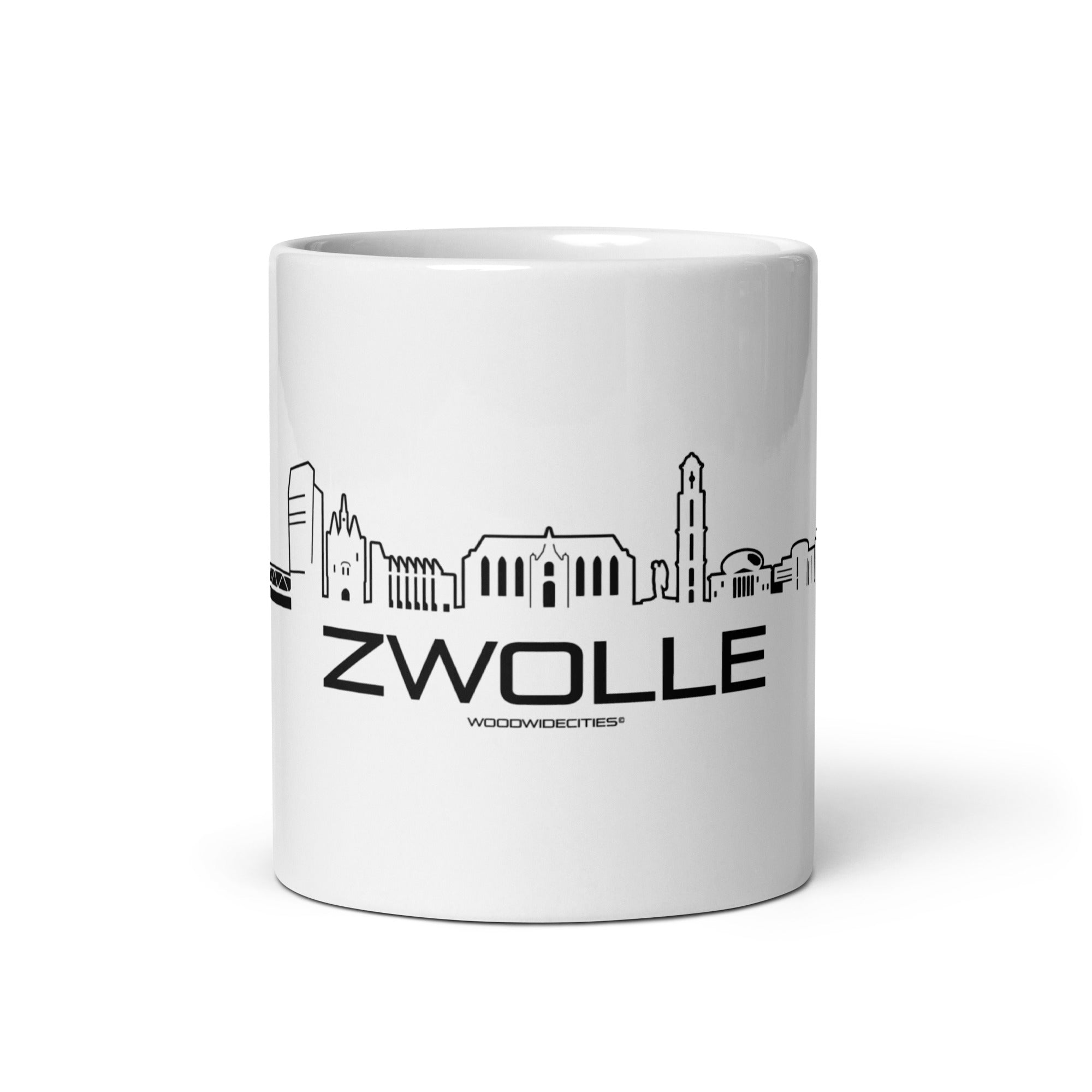 Mok Wit Zwolle houten cadeau decoratie relatiegeschenk van WoodWideCities