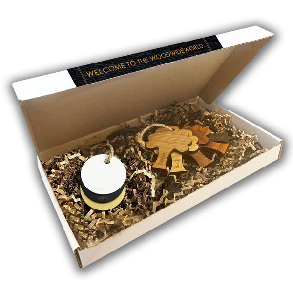 Samplepakket Hout & Acryl houten cadeau decoratie relatiegeschenk van WoodWideCities