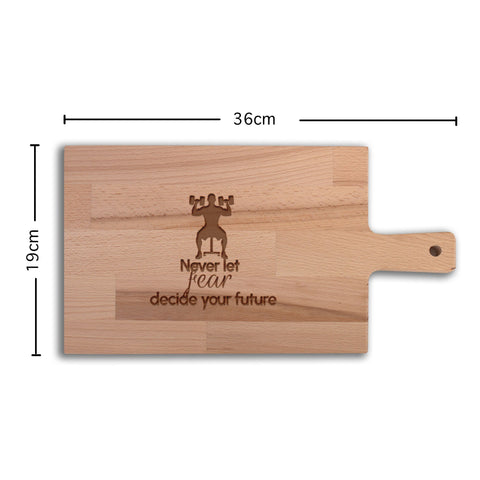 Serveerplank Gewichtheffen (Man) Never Let Fear Decide Your Future