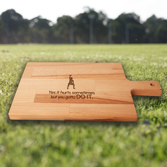 Serveerplank Gewichtheffen (Vrouw) Yes It Hurts Sometimes But You Gotta DO IT