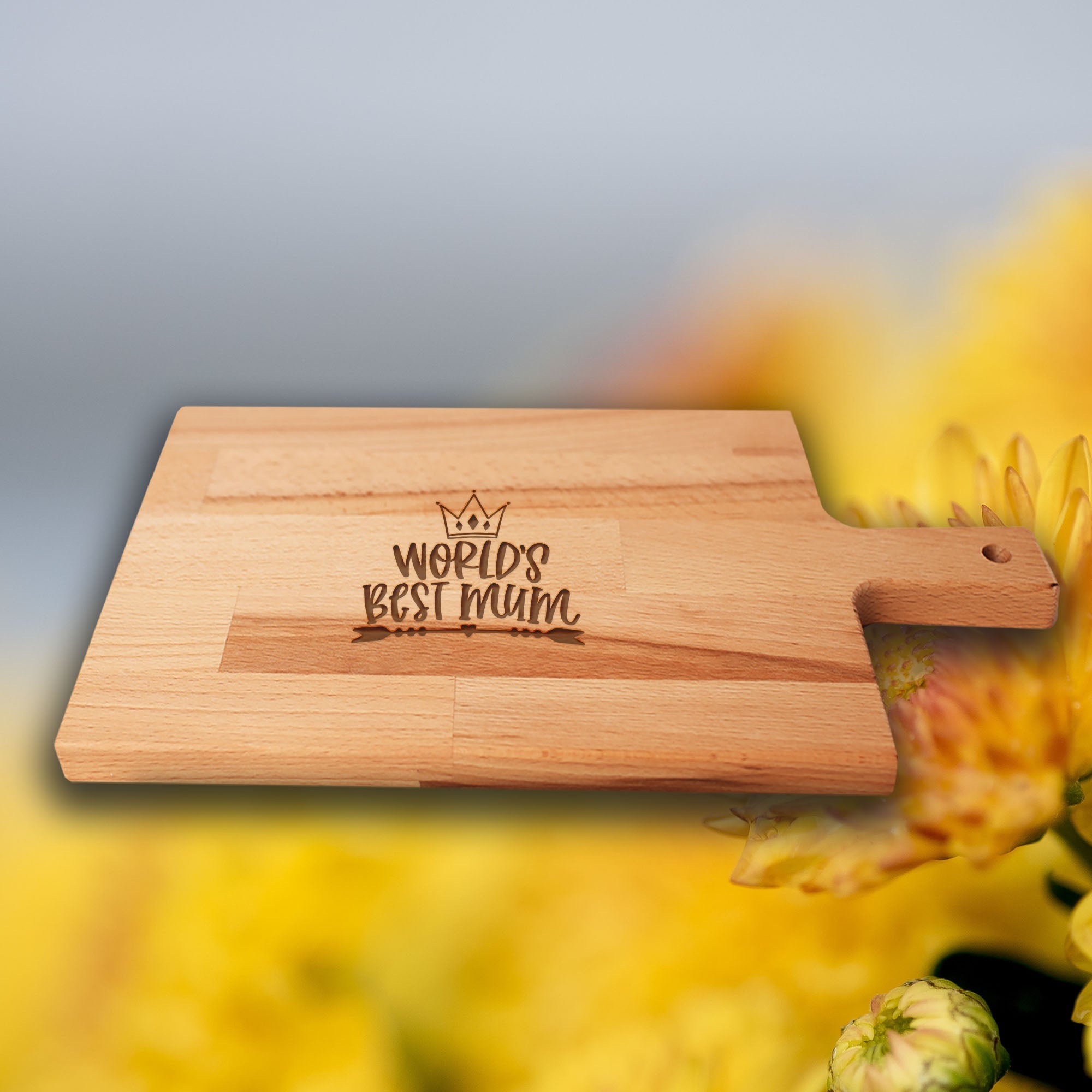 Serveerplank Moederdag World's Best Mum houten cadeau decoratie relatiegeschenk van WoodWideCities