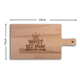 Serveerplank Moederdag World's Best Mum houten cadeau decoratie relatiegeschenk van WoodWideCities