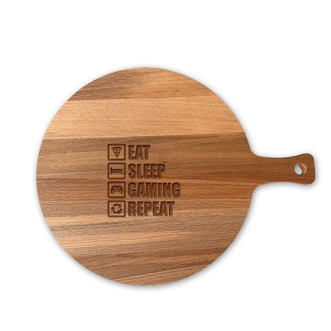 Serveerplank Rond Gamen Eat Sleep Game Repeat