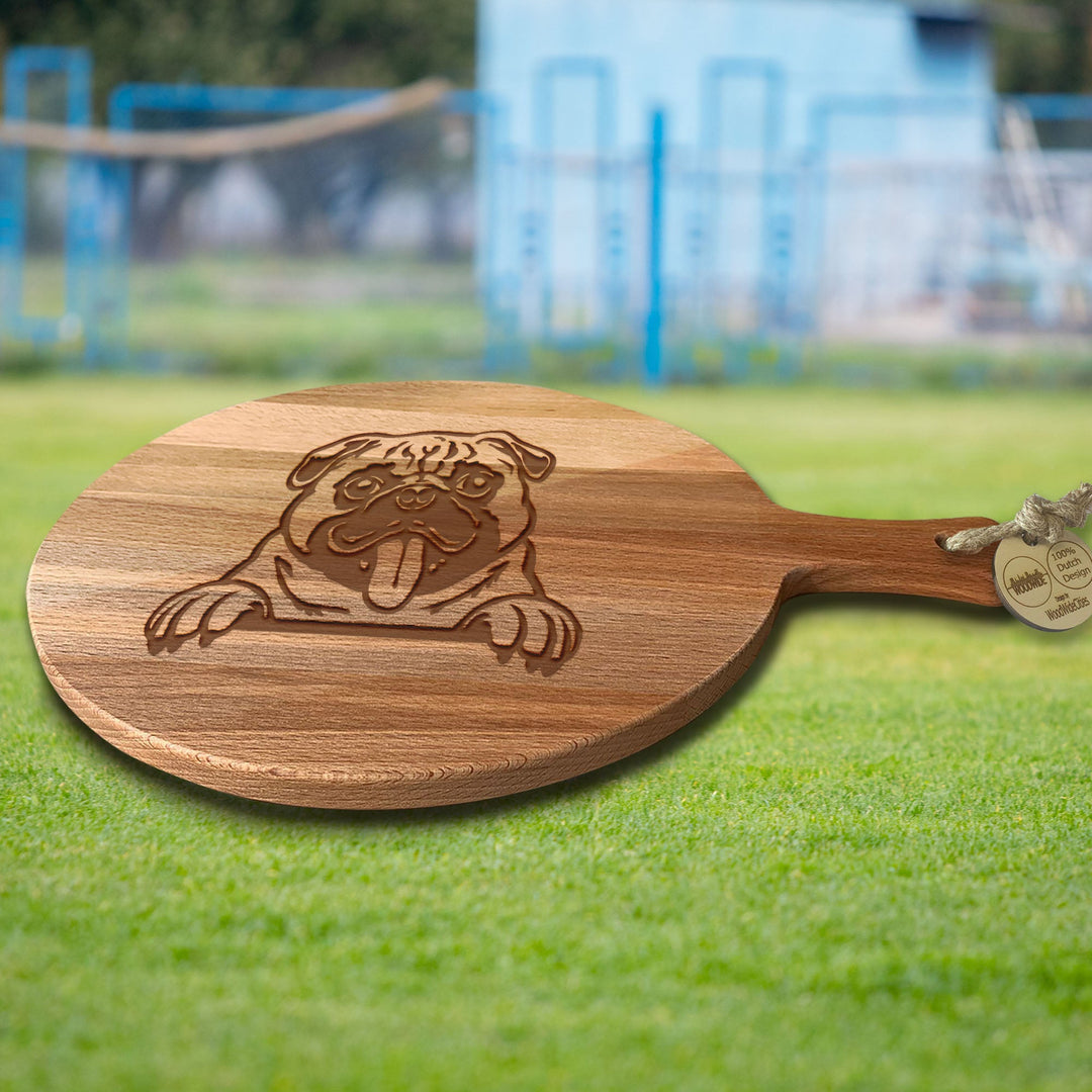 Serveerplank Rond Honden Mopshond