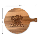 Serveerplank Rond Honden Mopshond
