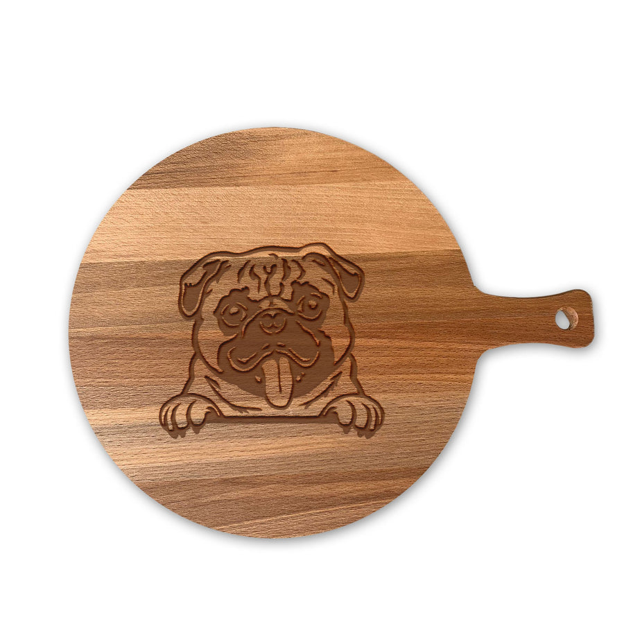 Serveerplank Rond Honden Mopshond