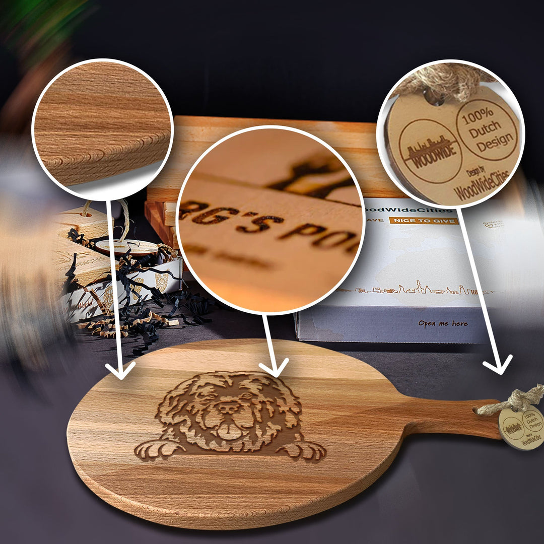 Serveerplank Rond Honden Newfoundlander