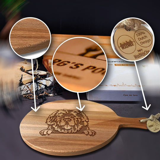 Serveerplank Rond Honden Newfoundlander