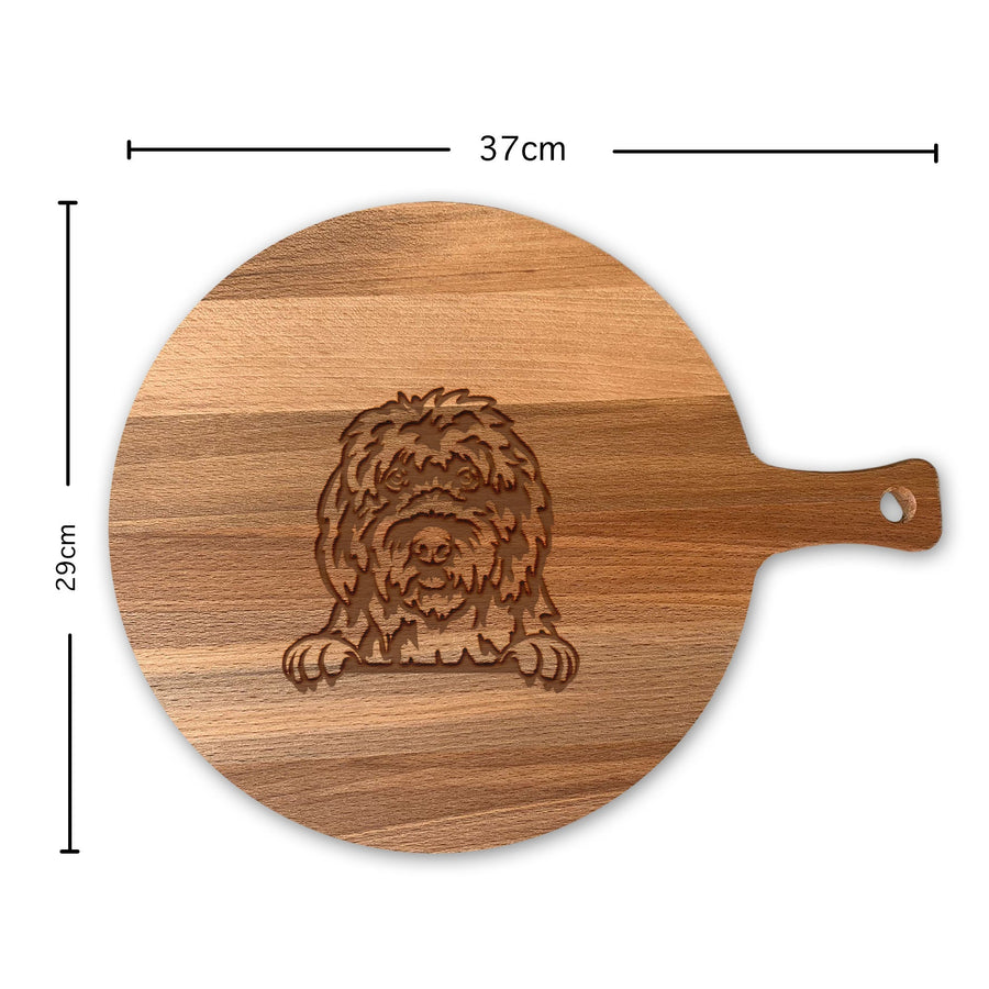 Serveerplank Rond Honden Old English Sheepdog