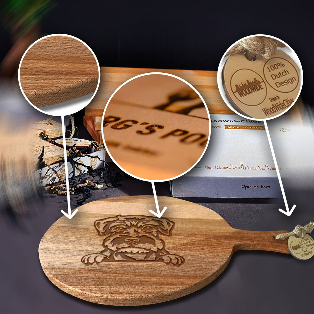 Serveerplank Rond Honden Schnauzer