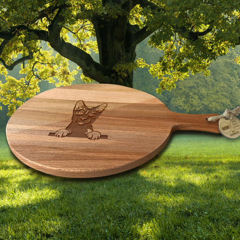 Serveerplank Rond Katten Havana Brown