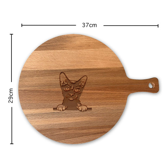Serveerplank Rond Katten Havana Brown