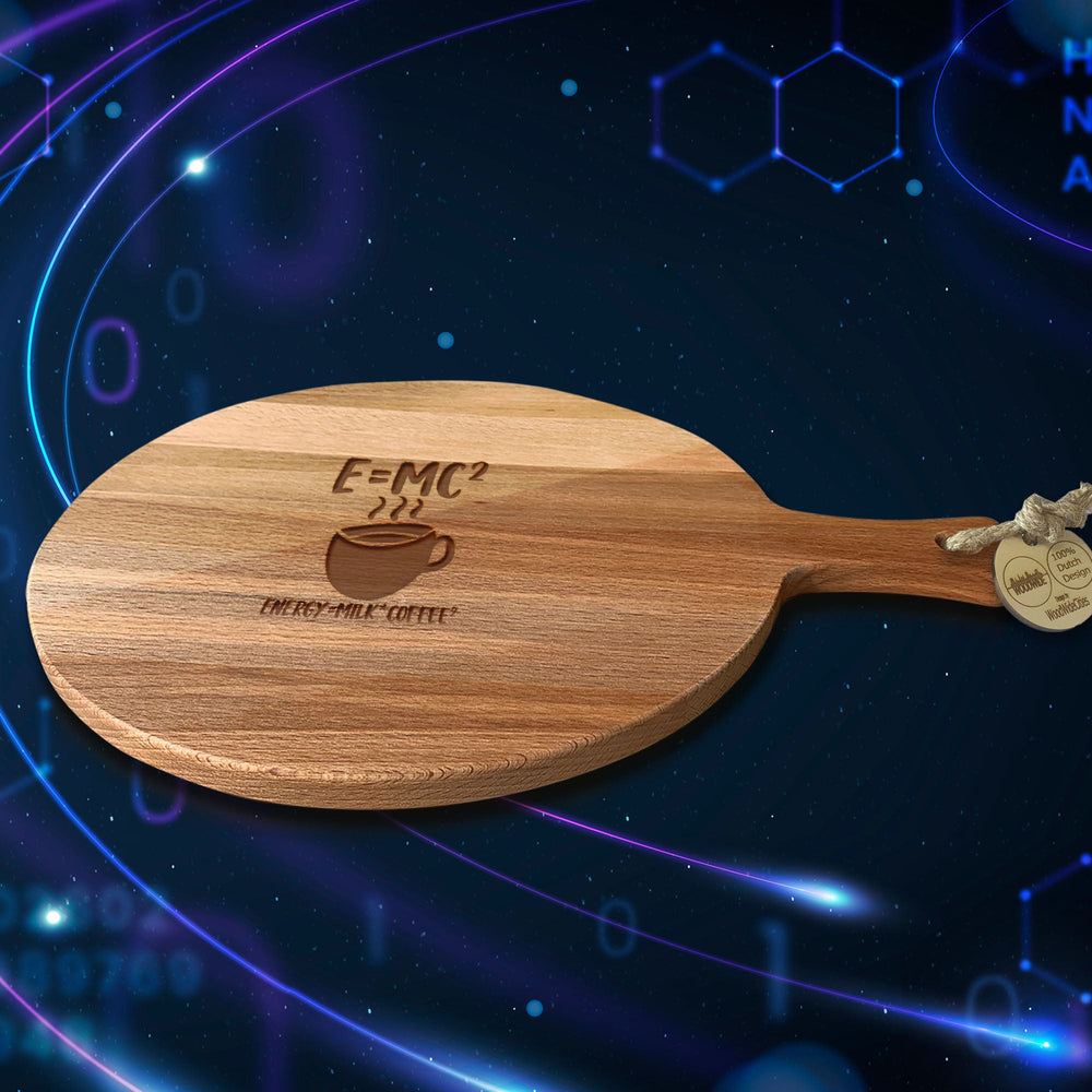 Serveerplank Rond Kennis EMC2 Energy Milk Coffeee