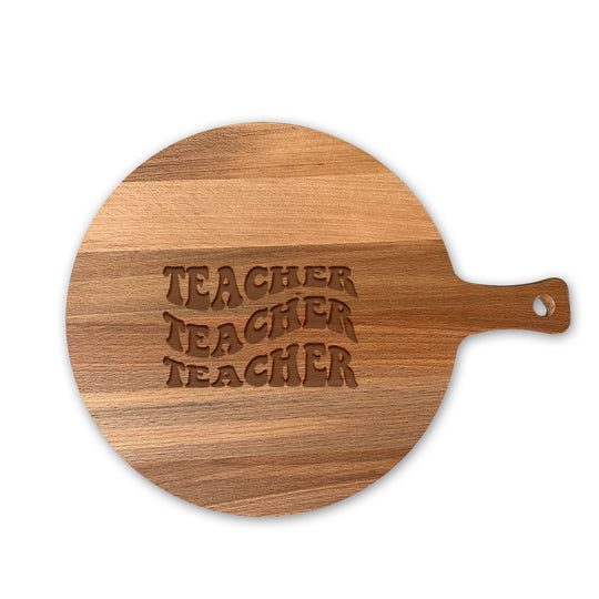 Serveerplank Rond Leraar Teach Waves