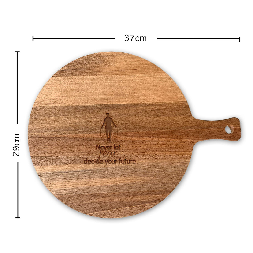 Serveerplank Rond Touwtje Springen (Man) Never Let Fear Decide Your Future