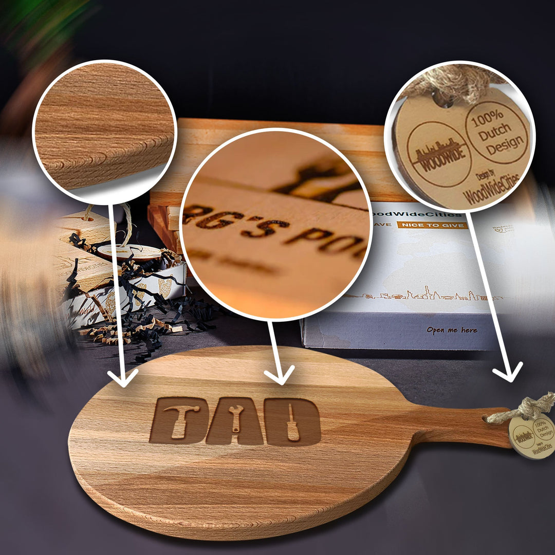 Serveerplank Rond Vaderdag Dad Gereedschap