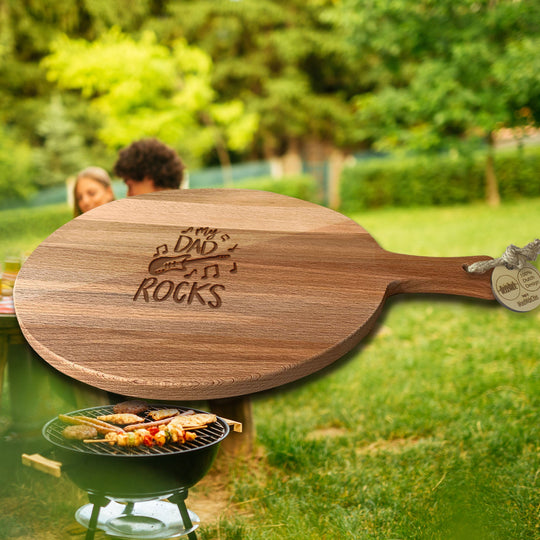 Serveerplank Rond Vaderdag Dad Rocks