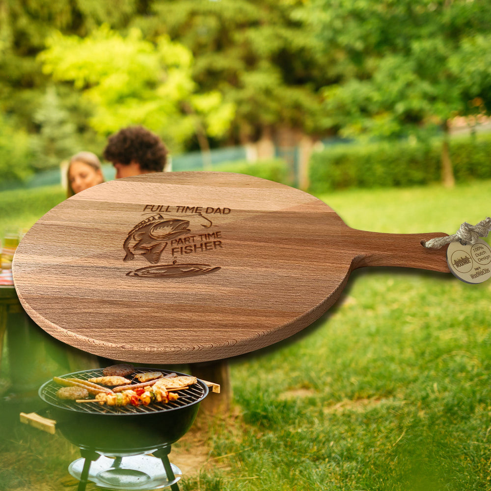 Serveerplank Rond Vaderdag Full Time Dad Partime Fisher