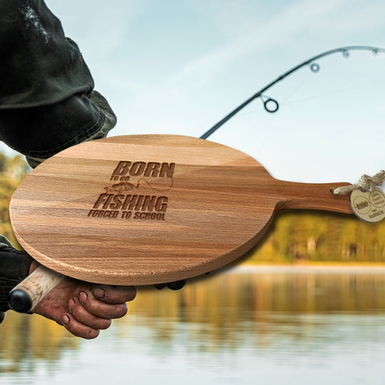 Serveerplank Rond Vissen Born to Fish