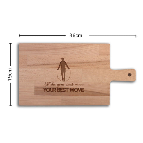 Serveerplank Touwtje Springen (Man) Make Your Next Move Your Best Move