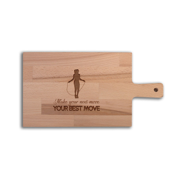Serveerplank Touwtje Springen (Vrouw) Make Your Next Move Your Best Move