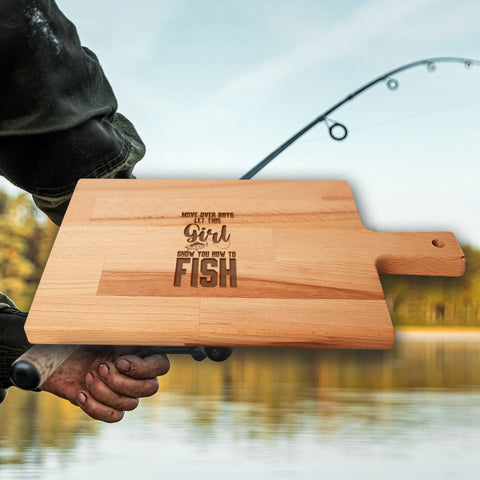 Serveerplank Vissen Girls Know How To Fish