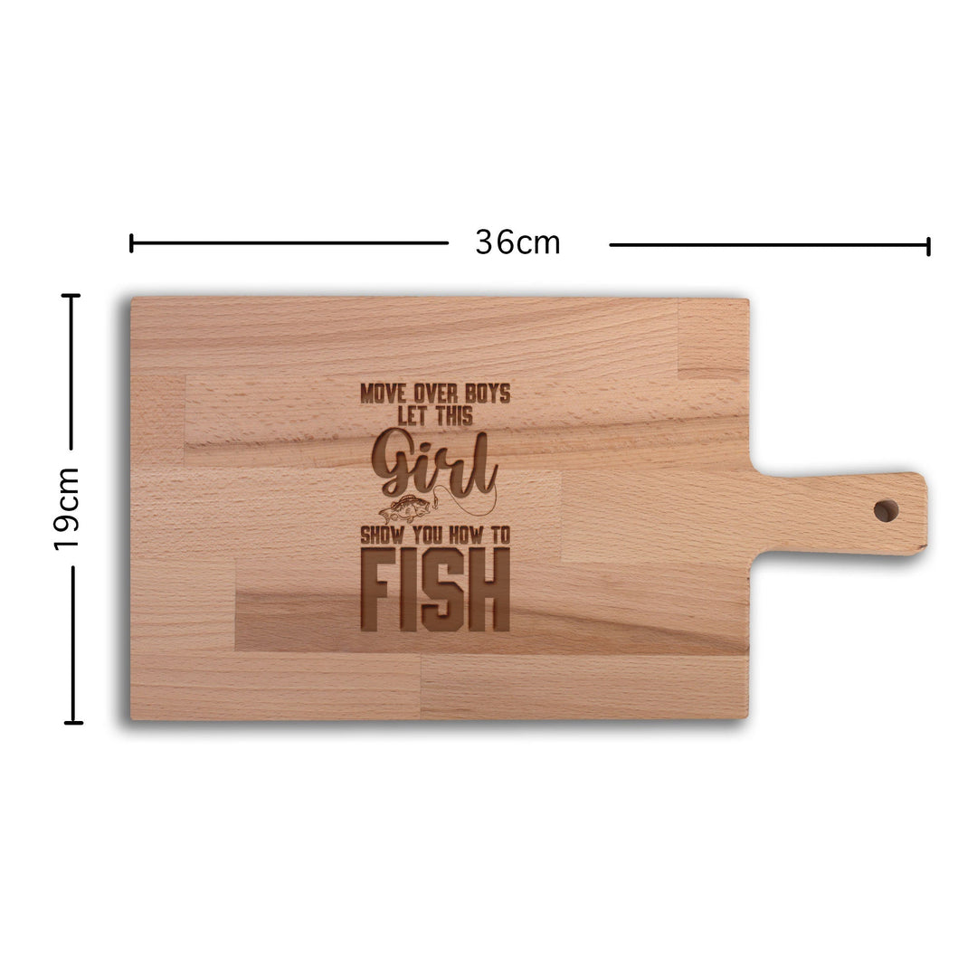 Serveerplank Vissen Girls Know How To Fish