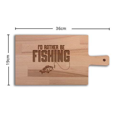 Serveerplank Vissen I'd Rather Be Fishing houten cadeau decoratie relatiegeschenk van WoodWideCities