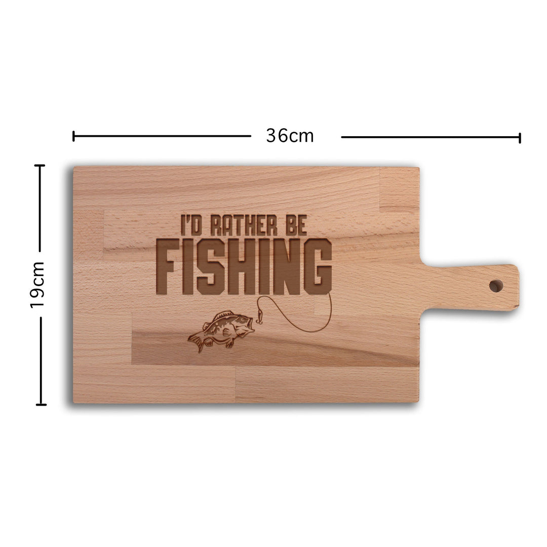 Serveerplank Vissen I'd Rather Be Fishing houten cadeau decoratie relatiegeschenk van WoodWideCities