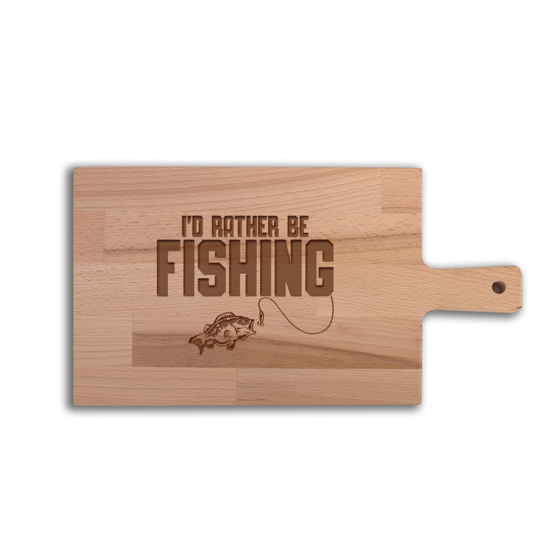 Serveerplank Vissen I'd Rather Be Fishing houten cadeau decoratie relatiegeschenk van WoodWideCities
