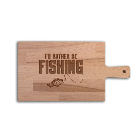Serveerplank Vissen I'd Rather Be Fishing houten cadeau decoratie relatiegeschenk van WoodWideCities