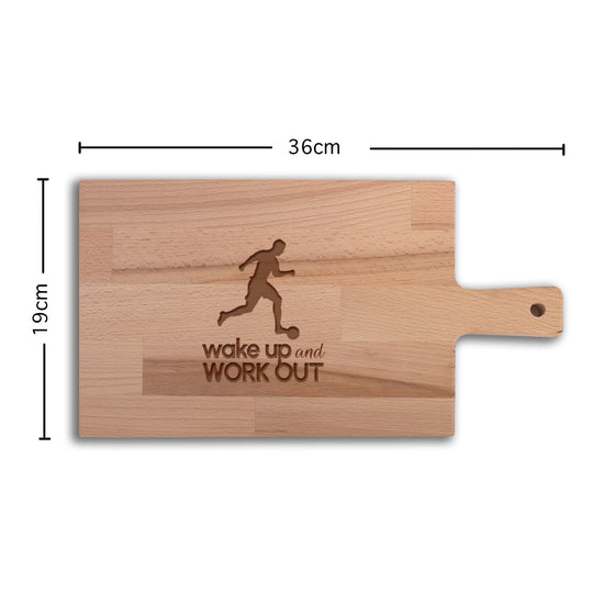 Serveerplank Voetbal Wake Up and Work Out