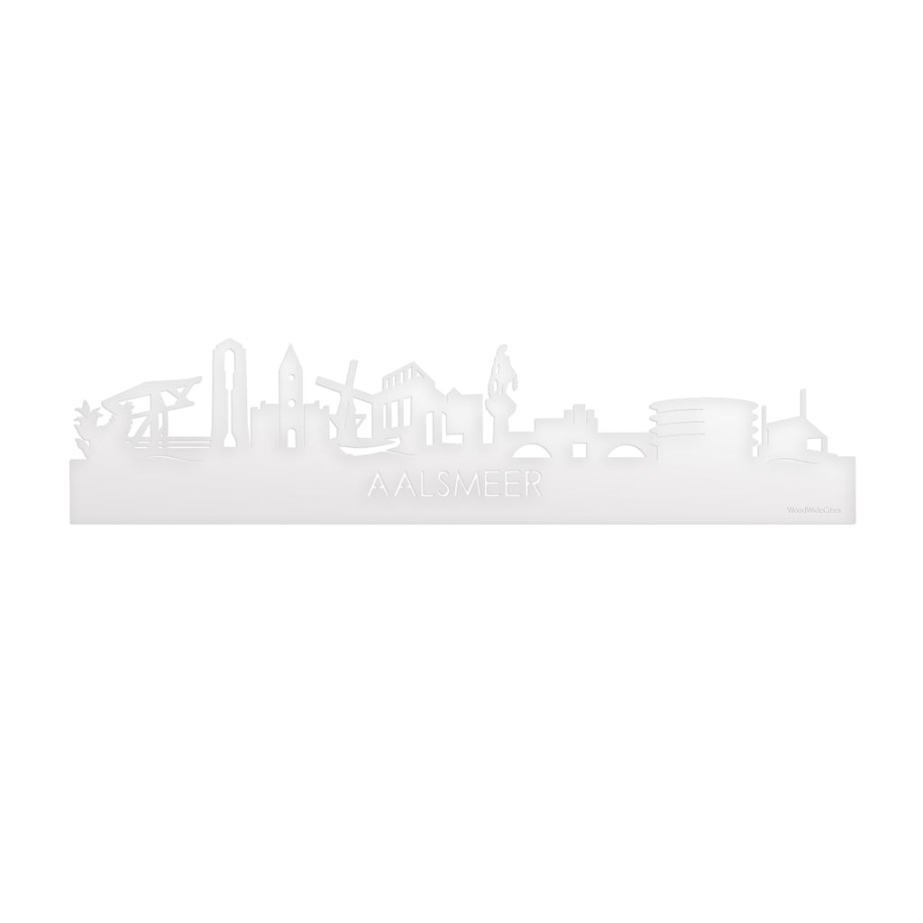 Skyline Aalsmeer Wit glanzend gerecycled kunststof cadeau decoratie relatiegeschenk van WoodWideCities