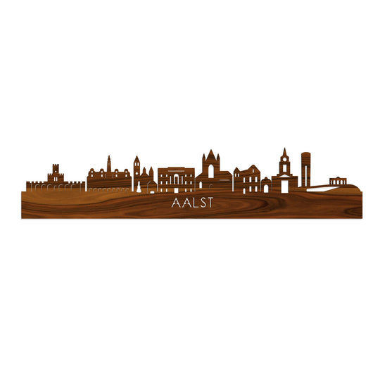 Skyline Aalst Palissander houten cadeau decoratie relatiegeschenk van WoodWideCities