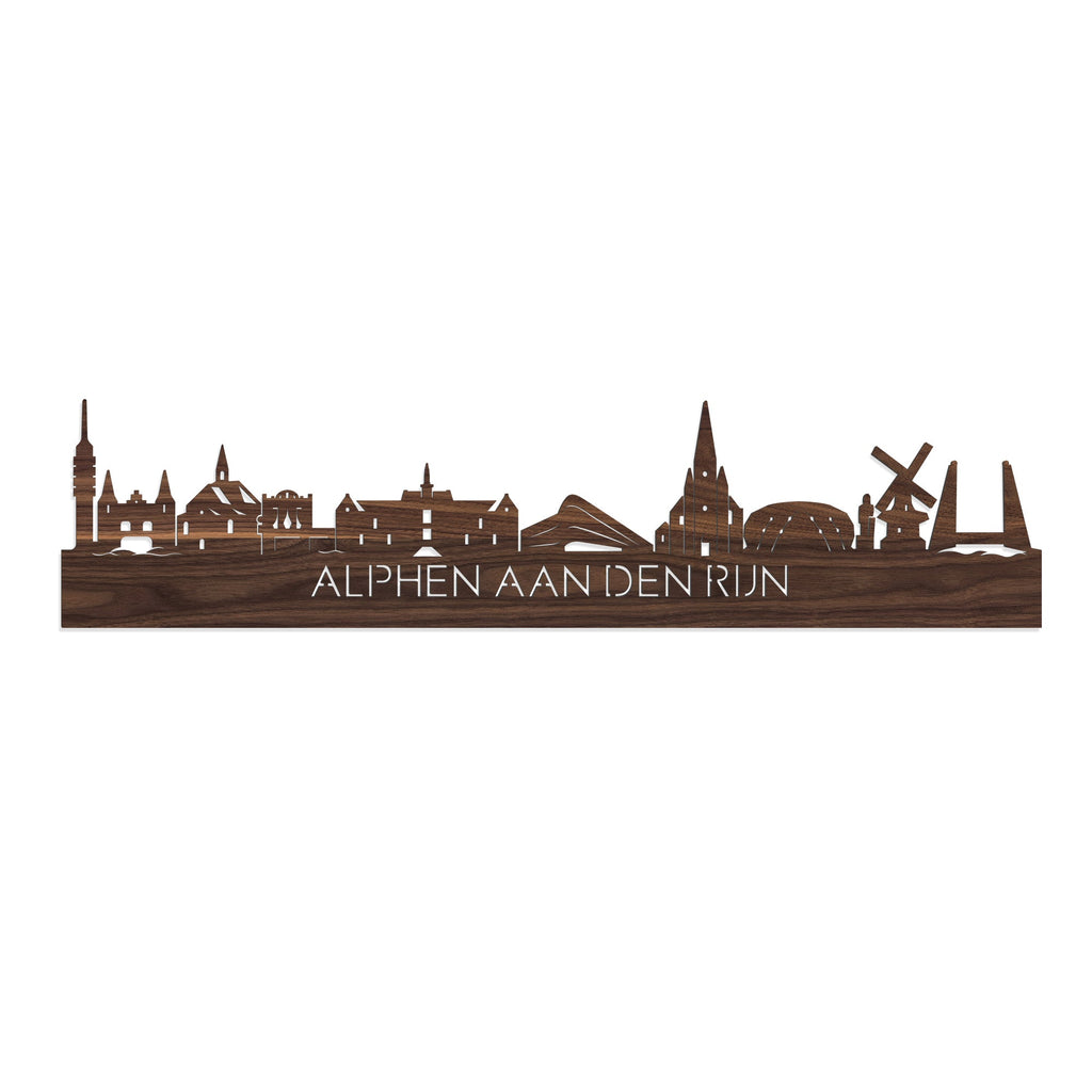 Skyline Alphen aan den Rijn Noten houten cadeau decoratie relatiegeschenk van WoodWideCities