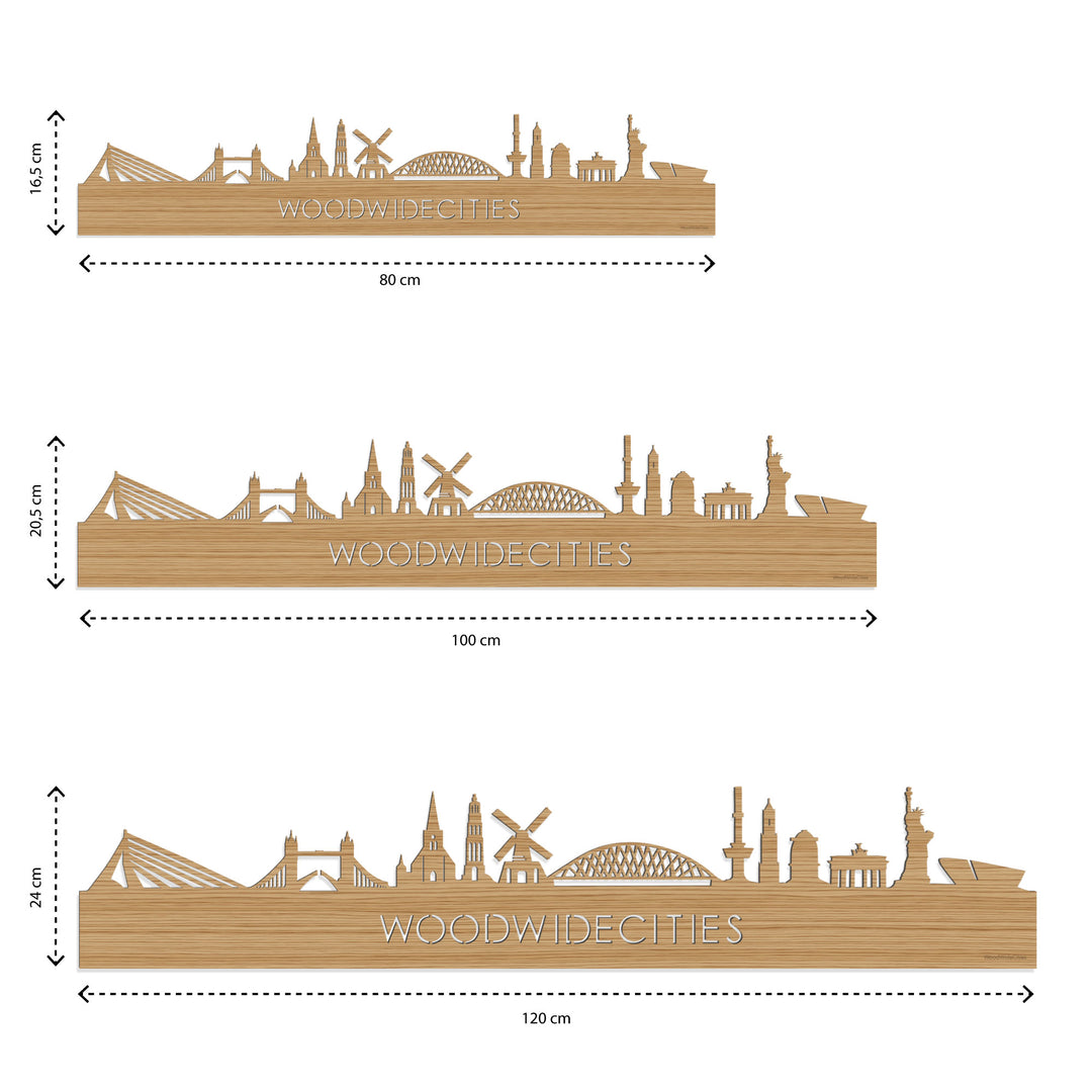 Skyline Antwerpen Bamboe houten cadeau decoratie relatiegeschenk van WoodWideCities