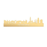 Skyline Antwerpen Metallic Goud gerecycled kunststof cadeau decoratie relatiegeschenk van WoodWideCities
