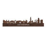 Skyline Antwerpen Noten houten cadeau decoratie relatiegeschenk van WoodWideCities