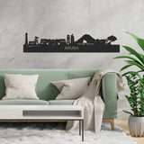 Skyline Aruba Zwart houten cadeau decoratie relatiegeschenk van WoodWideCities