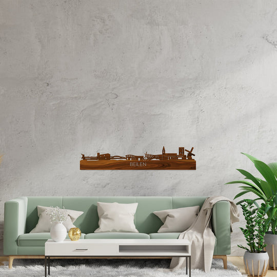 Skyline Beilen Palissander houten cadeau decoratie relatiegeschenk van WoodWideCities