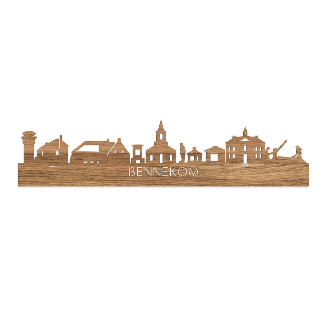 Skyline Bennekom Eiken houten cadeau decoratie relatiegeschenk van WoodWideCities
